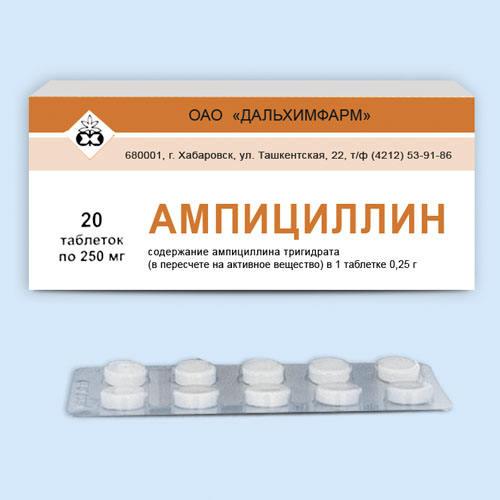 Ампициллин таб. 250мг №20