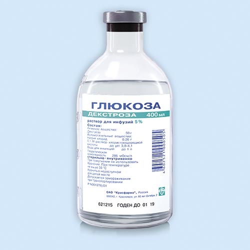 Глюкоза бут.(р-р д/инф.) 5% 400мл №12 ящ.карт.